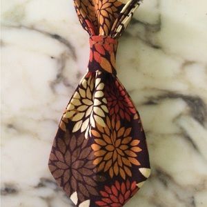 Dog Necktie in Autumn Flower Fabric
